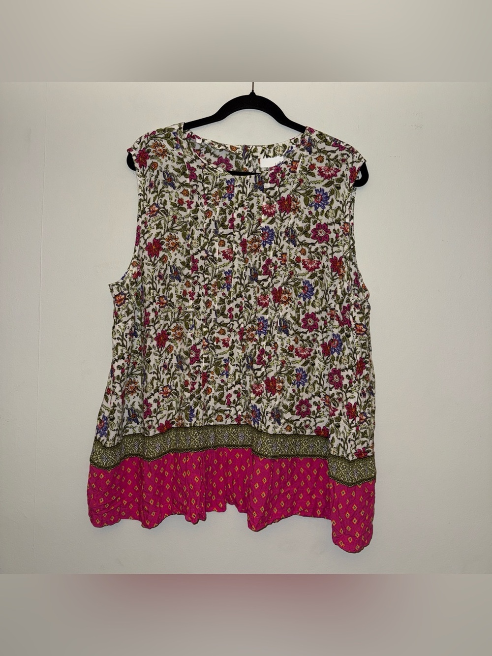 J.JILL women’s Pink floral sleeveless rayon top plus size 3X ✨